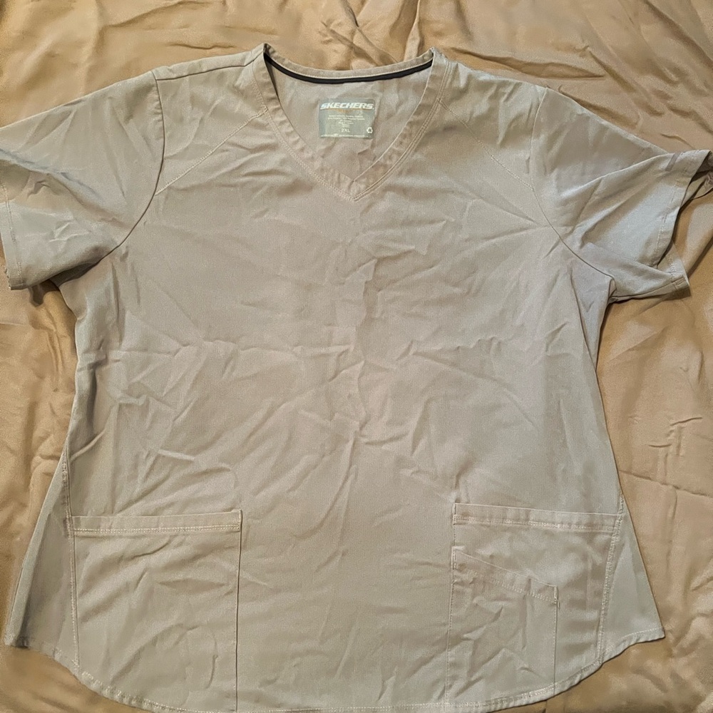2X Tan Scrub Top
